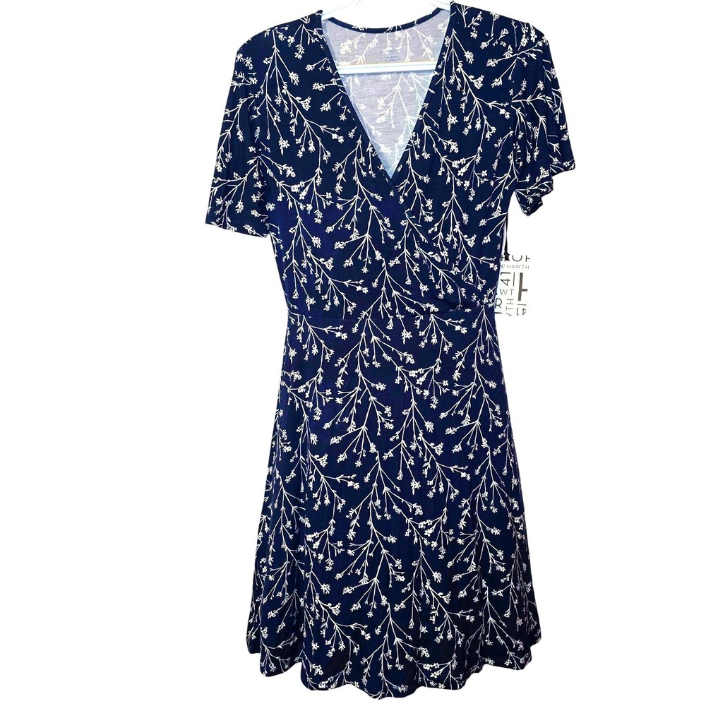 41 Hawthorn Navy Blue Floral Wrap-Style Mini Dress